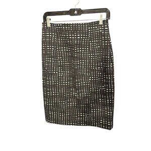 Theory Womens NWT Dakira‎ Hatch Pencil Skirt Size 8 Black/White New With Tags